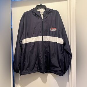 Vintage Disney Jacket Mens XL Blue Windbreaker Full Zip Logo Walt Disney Hooded